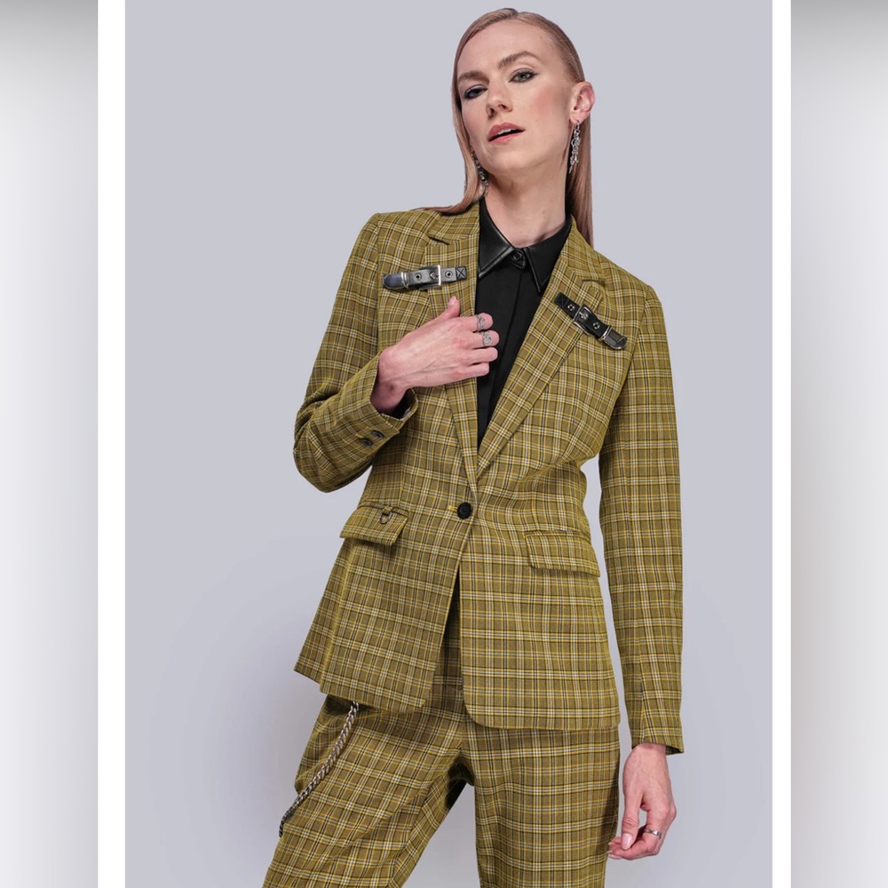 Wildfang x Debbie Harry Small Blazer & Size 6 Pants NWT in Dijon/Black